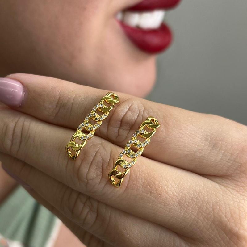 Brinco Ear Hook Banho Ouro 18k/Prata 925