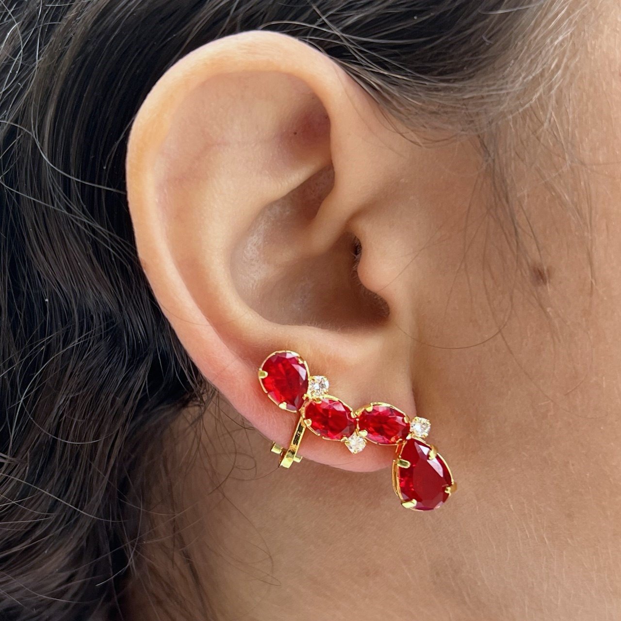 Brinco Ear Cuff De Zircônia