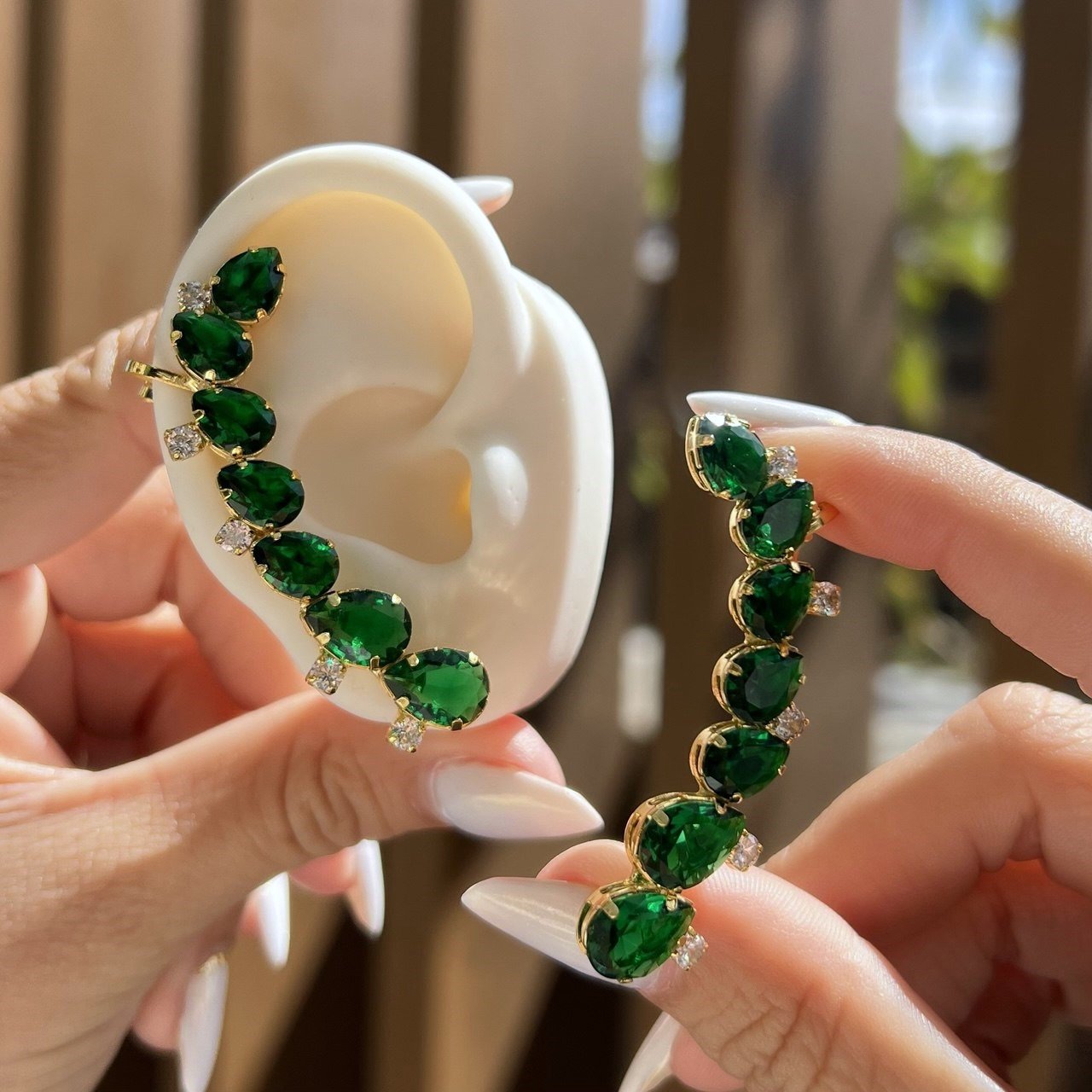 Brinco Ear Cuff Gota De Zircônia