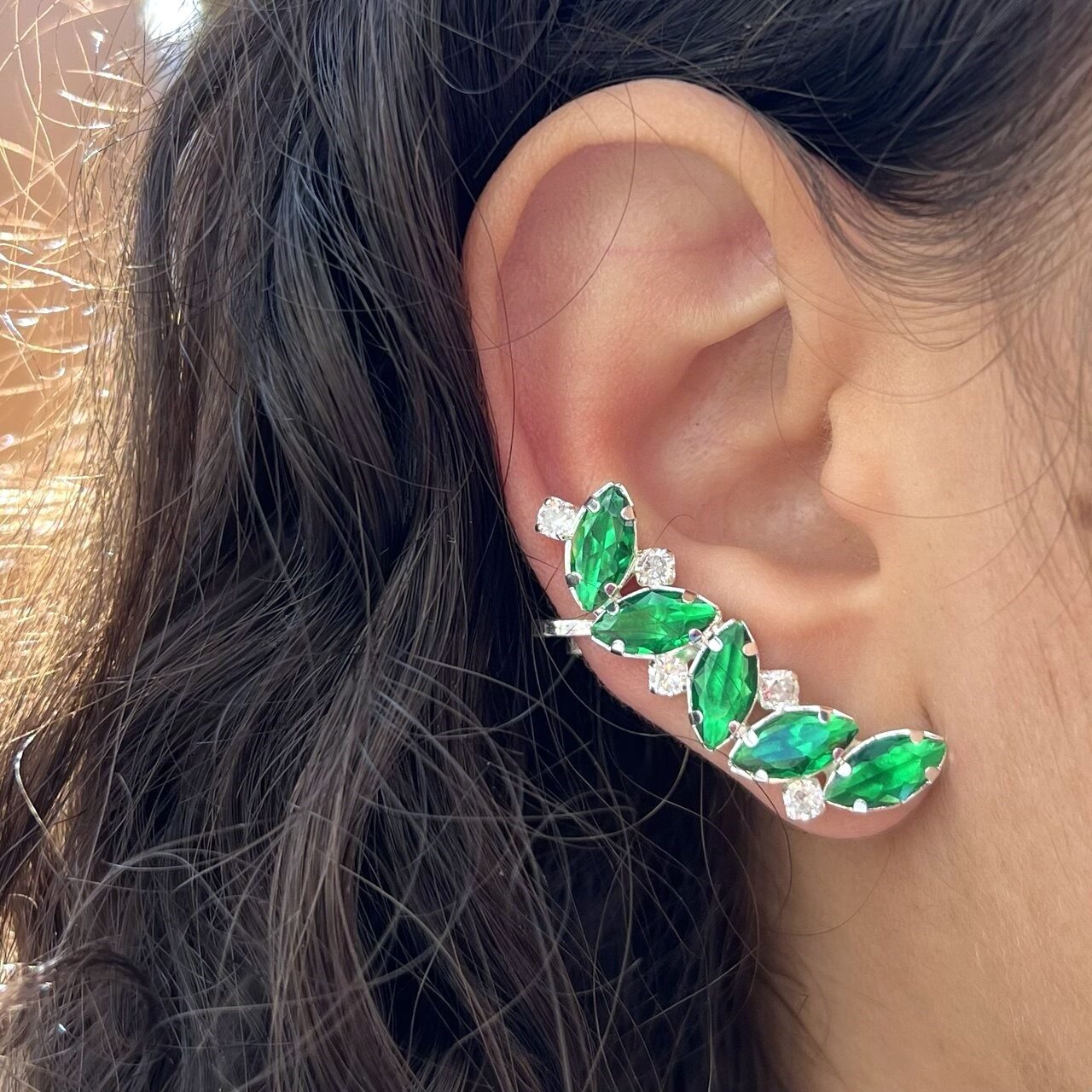 Brinco Ear Cuff Navete De Zircônia