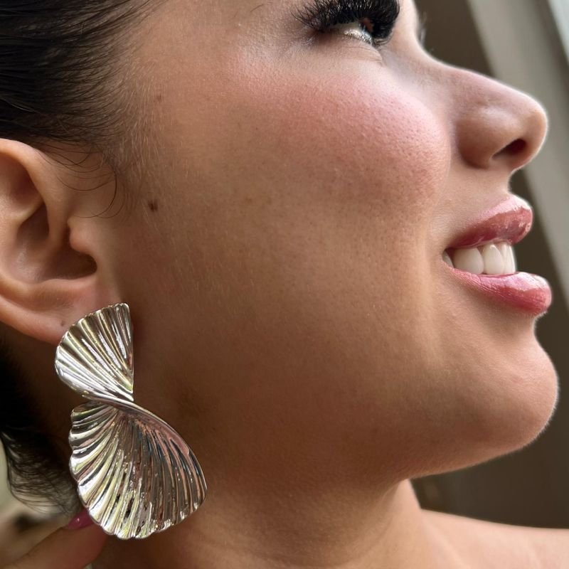 Brinco Espiral Biju Fina Dourado/Ródio