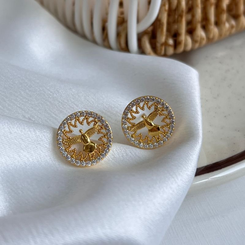 Brinco Espirito Santo (M) Banho Ouro 18k/Prata 925