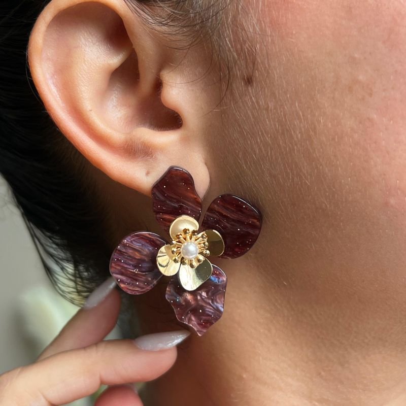 Brinco Flor Bijuteria