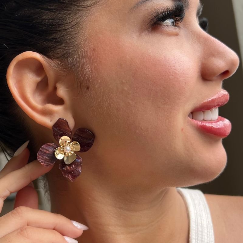 Brinco Flor Bijuteria