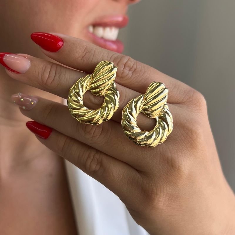 Brinco Folheado a Ouro 18k