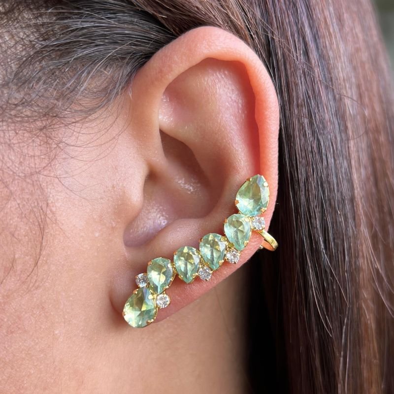 Brinco Pedraria Banho Ouro 18k/Prata 925