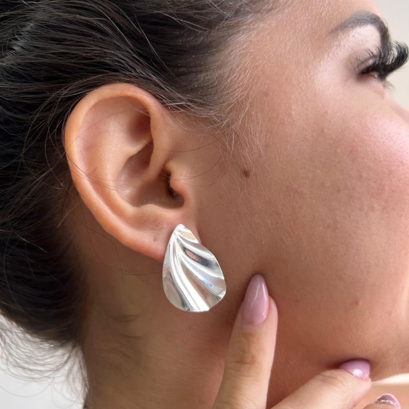 Brinco Gota Banho Ouro 18k/Prata 925