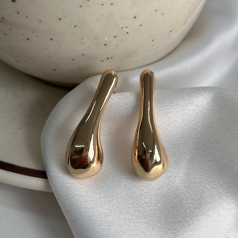 Brinco Gota Biju Fina Dourado