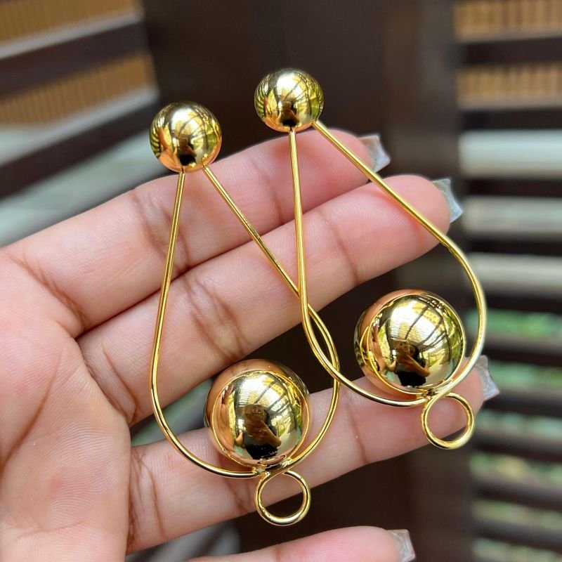 Brinco Grande Banho Ouro 18k