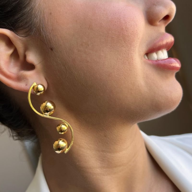 Brinco Grande Banho Ouro 18k