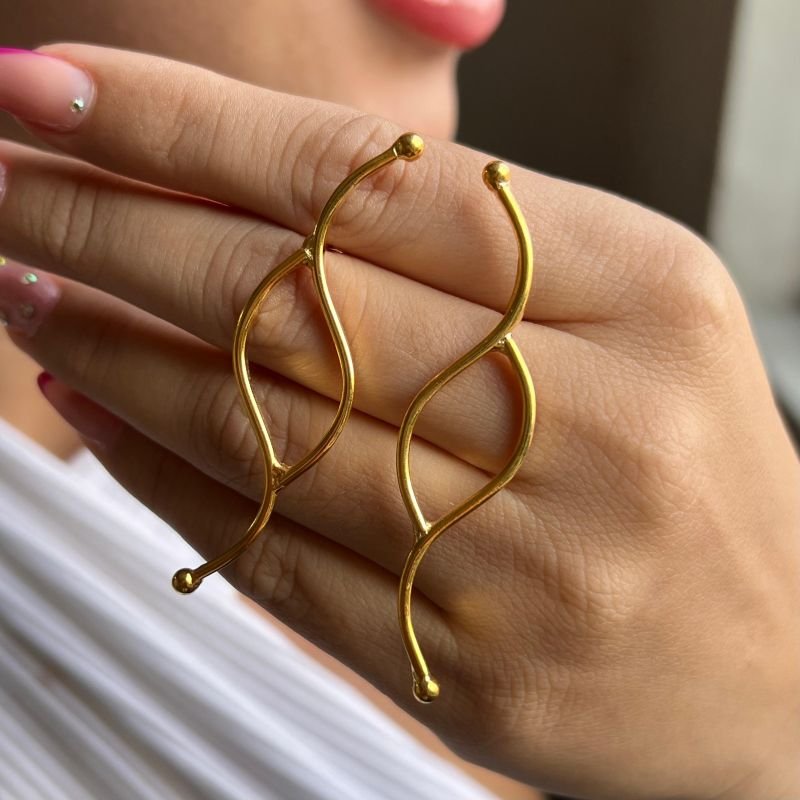 Brinco Grande Banho Ouro 18k