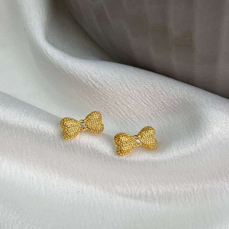 Brinco Laço Banho Ouro 18k/Prata 925