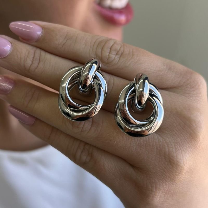 Brinco Liso Biju Fina Dourado/Ródio