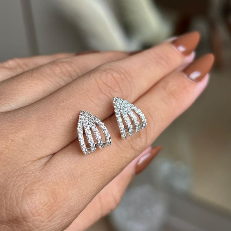 Brinco Minimalista Diana Banho Ouro18k/Prata 925