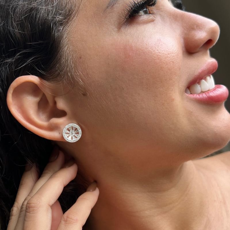 Brinco Minimalista Jade Banho Ouro18k/Prata 925