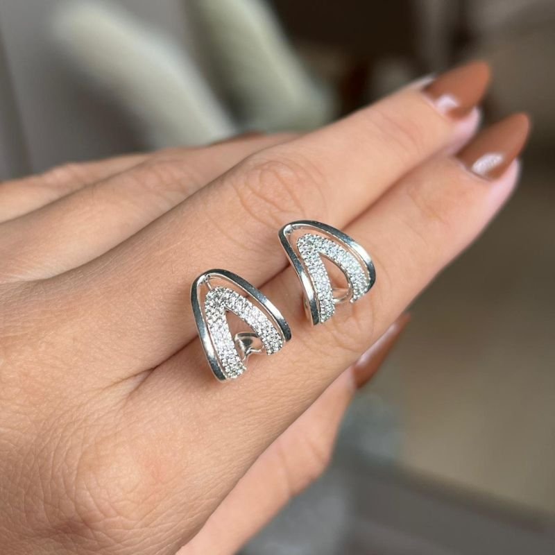 Brinco Minimalista Louise Banho Ouro18k/Prata 925