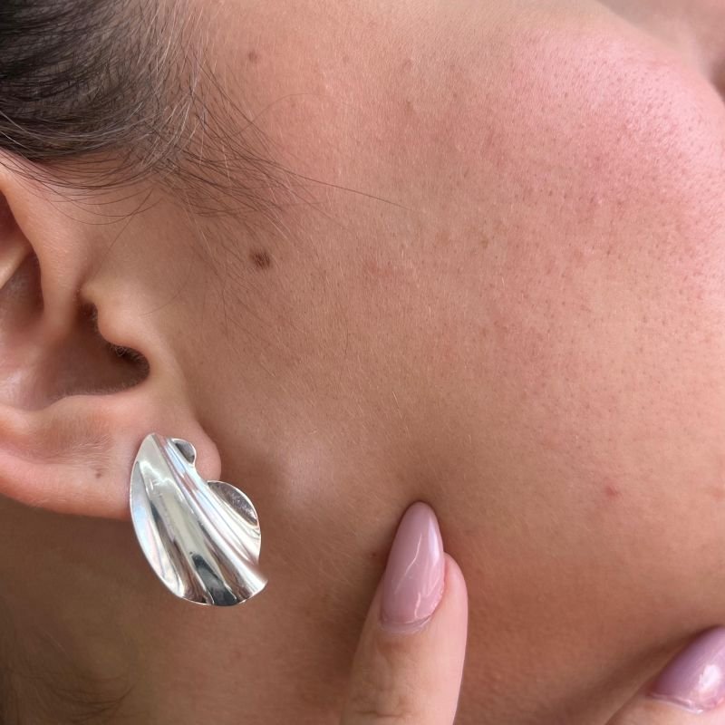 Brinco Orgânico Banho Ouro 18k/Prata 925