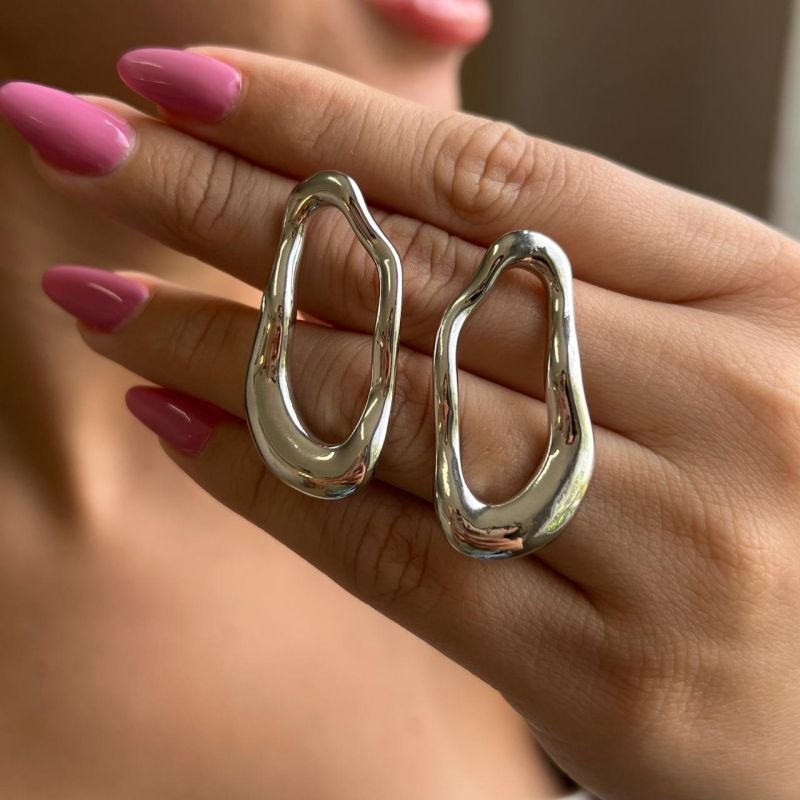 Brinco Orgânico Biju Fina Dourado/Ródio