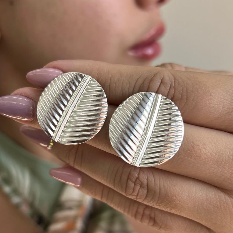 Brinco Orgânico Esfera Banho Ouro 18k/Prata 925