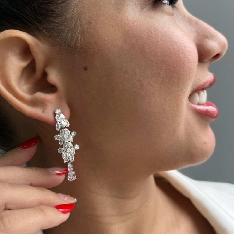 Brinco Pedraria Biju Fina Dourado/Ródio