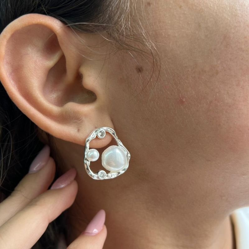 Brinco Perola Banho Ouro 18k/Prata 925