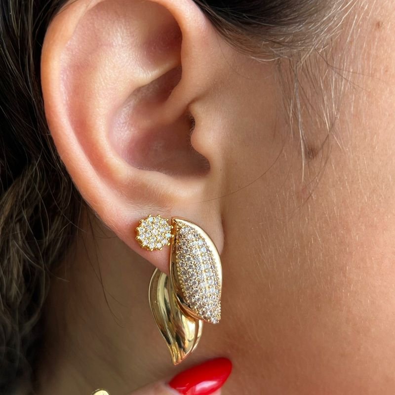 Brinco Pétala Biju Fina Ródio