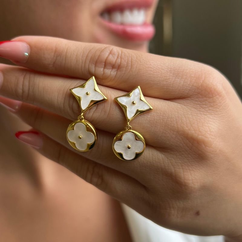 Brinco Trevo Banho Ouro 18k/Prata 925