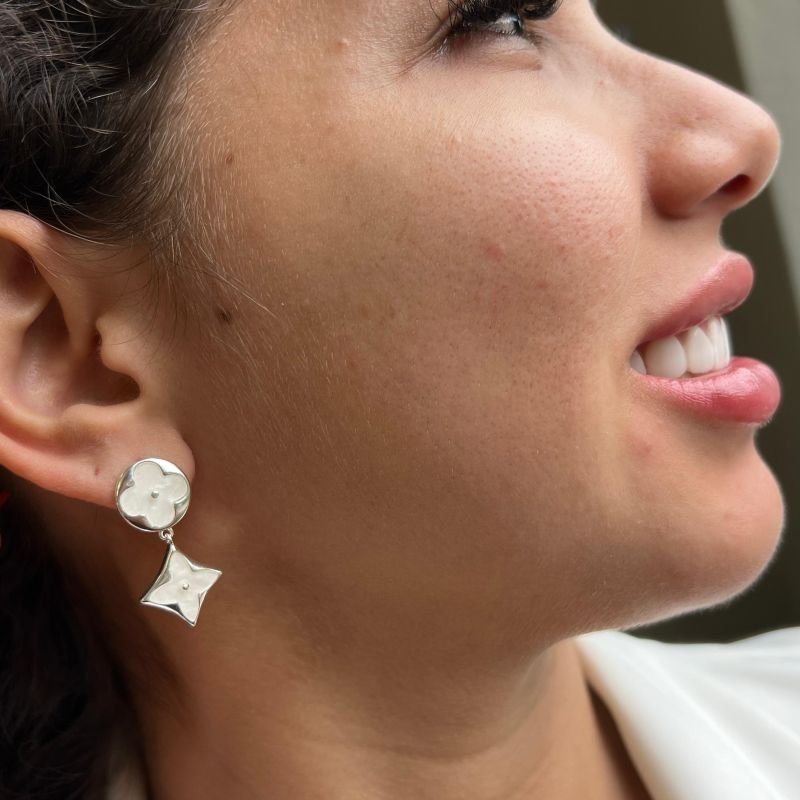 Brinco Trevo Banho Ouro 18k/Prata 925