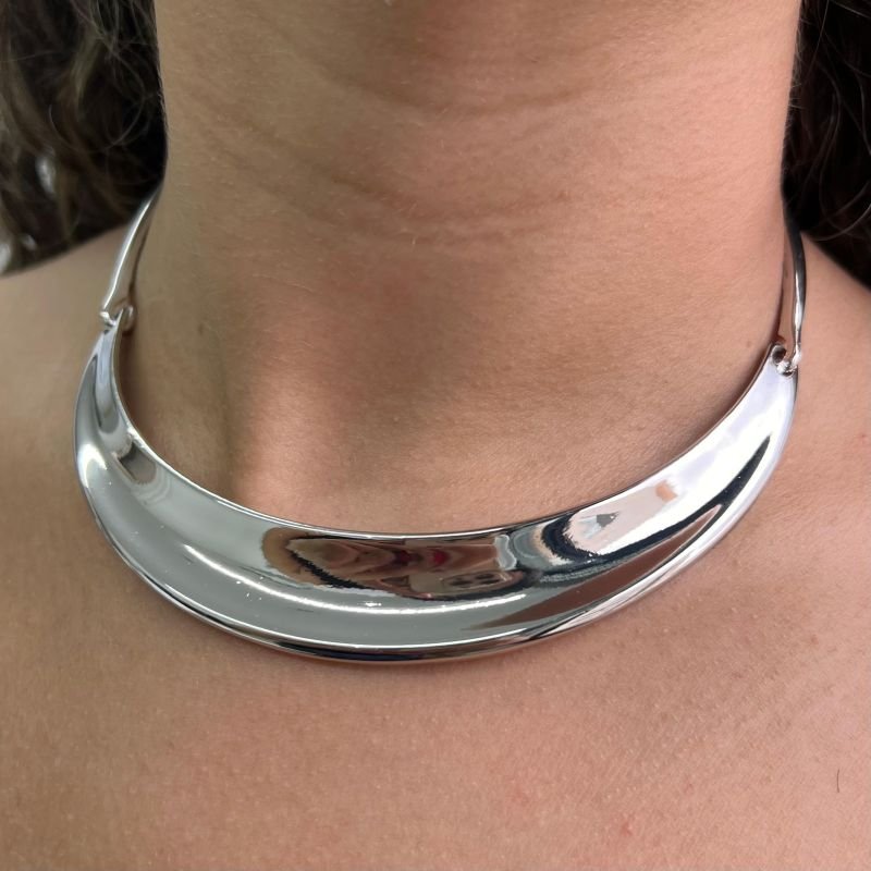 Choker Aro Biju Fina Dourado/Ródio