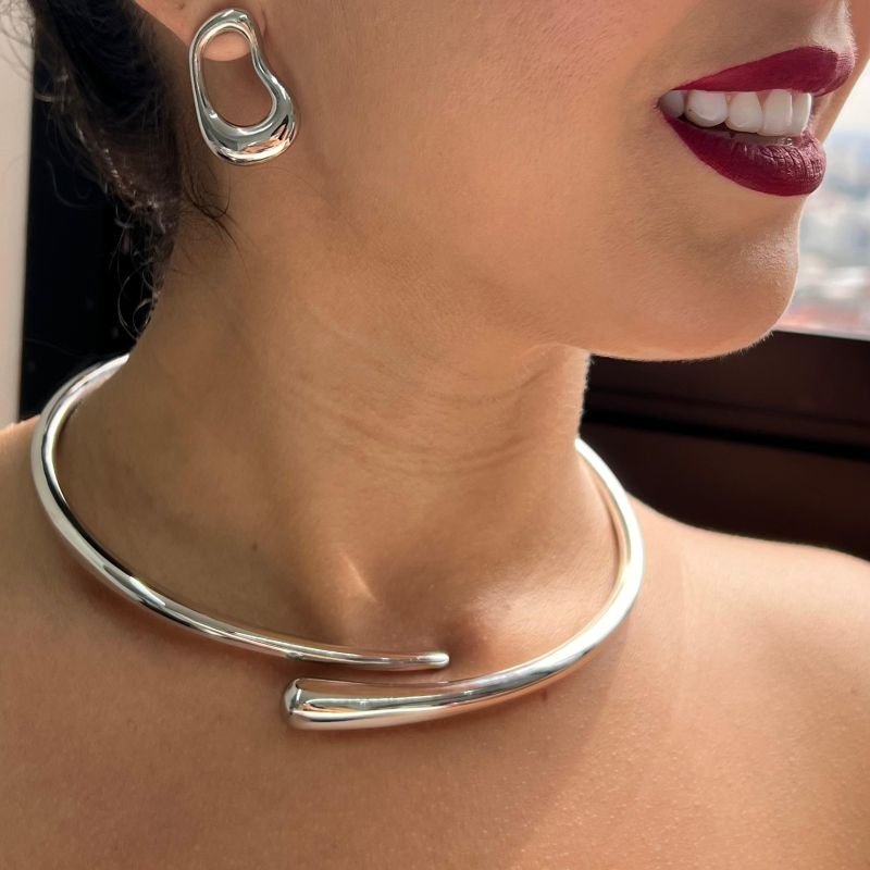 Choker Aro Biju Fina Dourado/Ródio