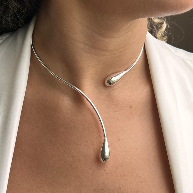 Choker Aro Banho Prata 925