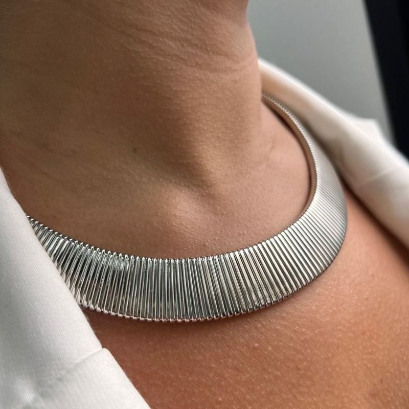 Choker Aro Biju Fina Dourado/Ródio