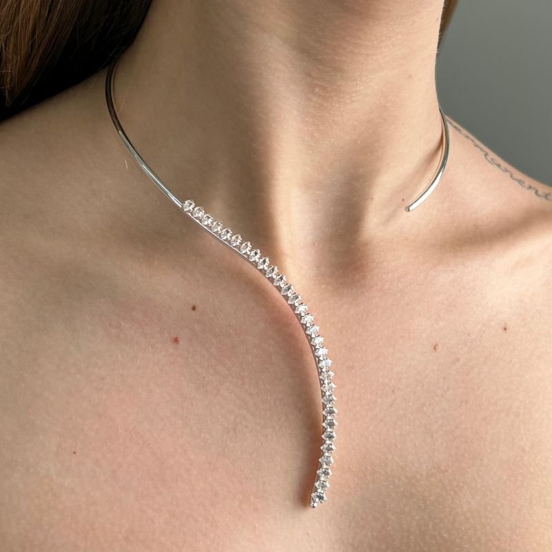 Choker Aro Navete Banho Ouro 18k/Prata 925