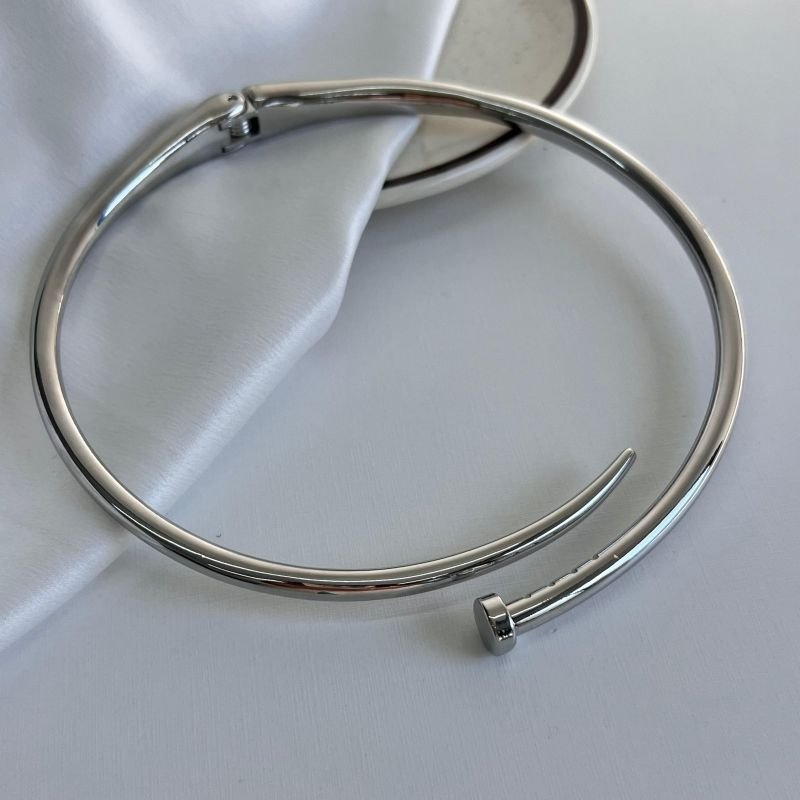 Choker Aro Prego Biju Fina Dourado/Ródio