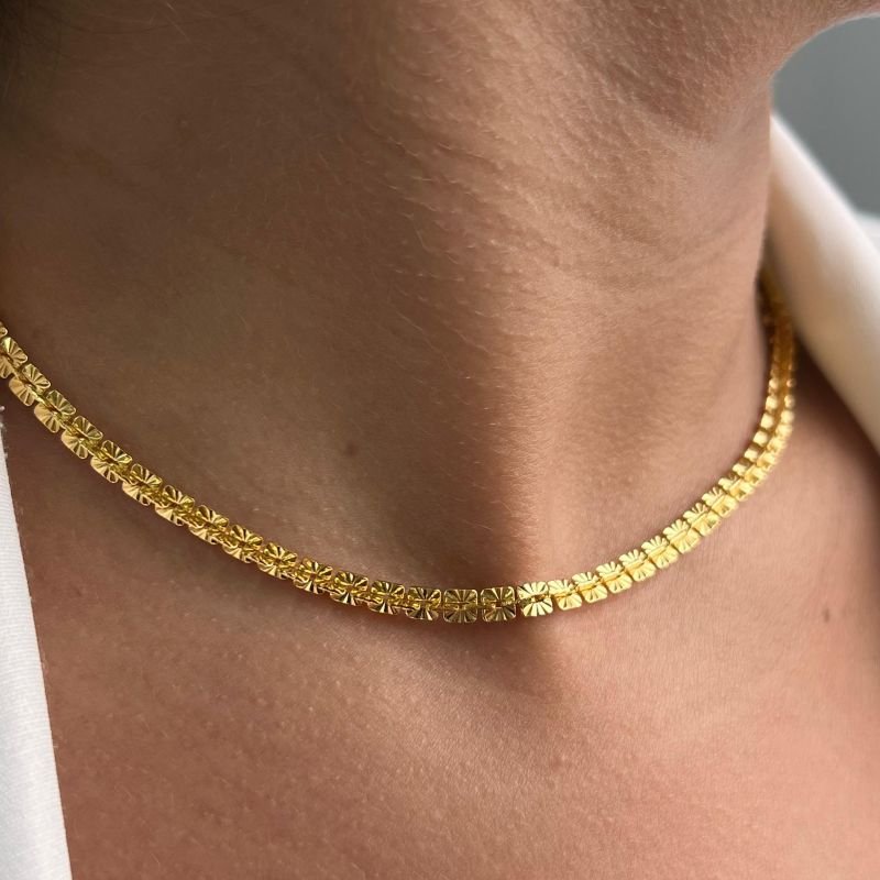 Choker Banho Ouro 18k/Prata 925