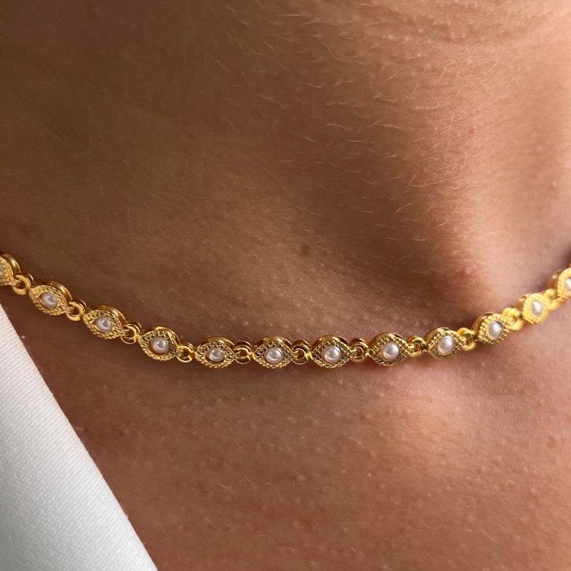 Choker Banho Ouro 18k/Prata 925