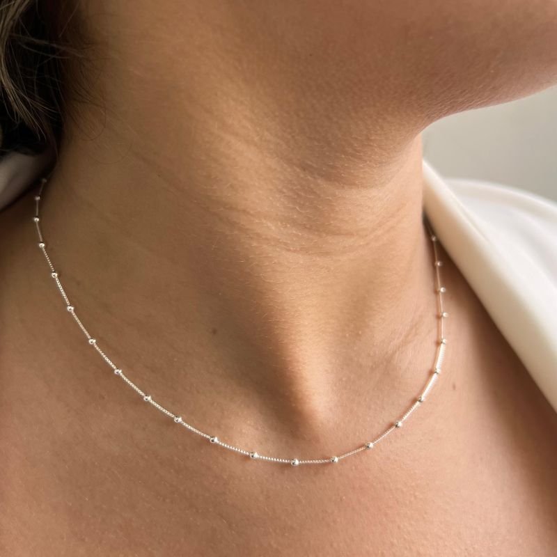 Choker Esfera Banho Ouro 18k/Prata 925