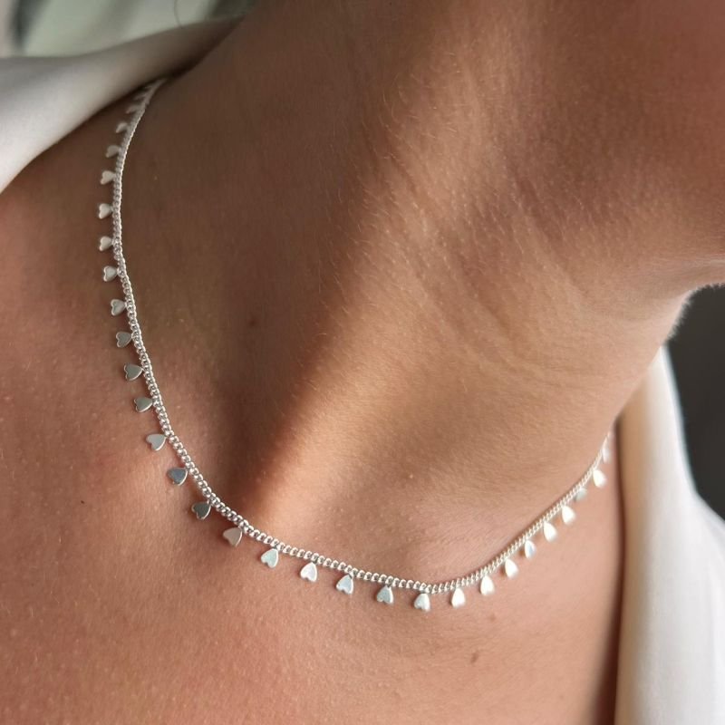Choker Coração Banho Ouro 18k/Prata 925