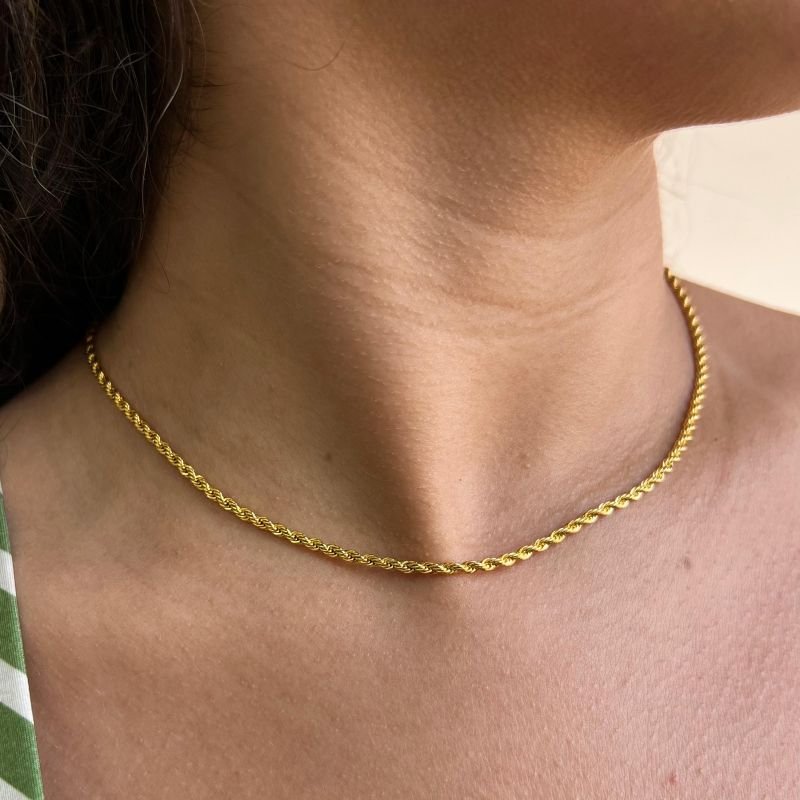Choker Cordão Baiano Banho Ouro 18k/Prata 925