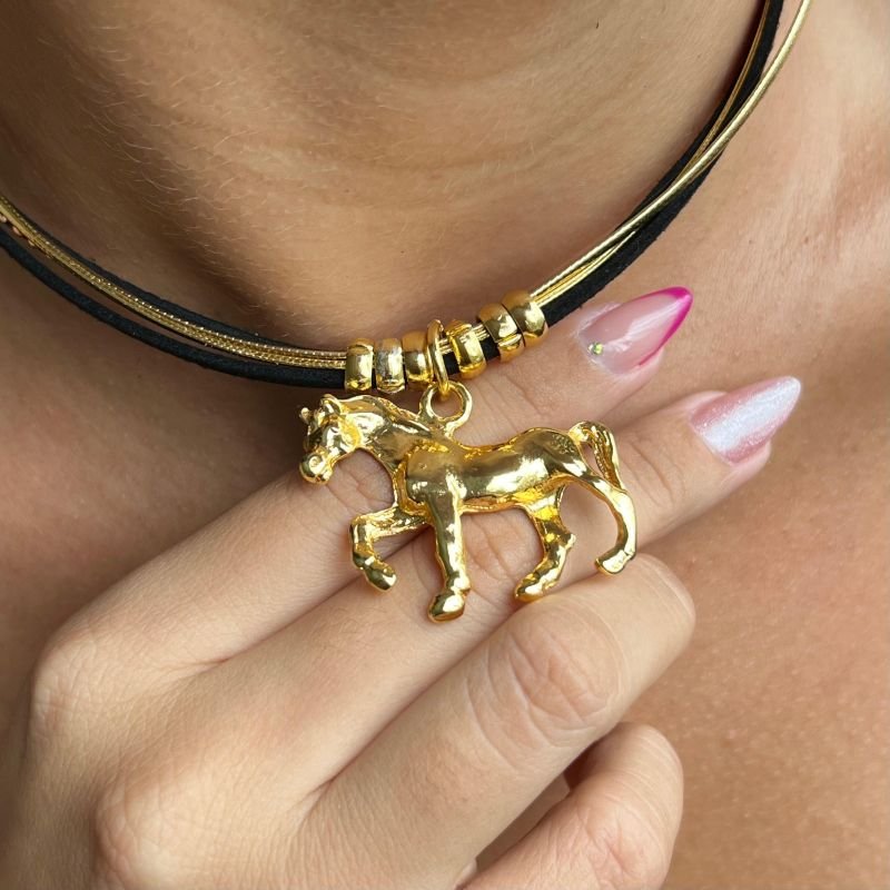 Choker Country Artesanal Couro