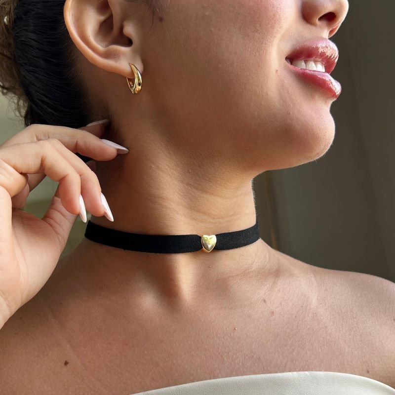 Choker Courino Coração (P)