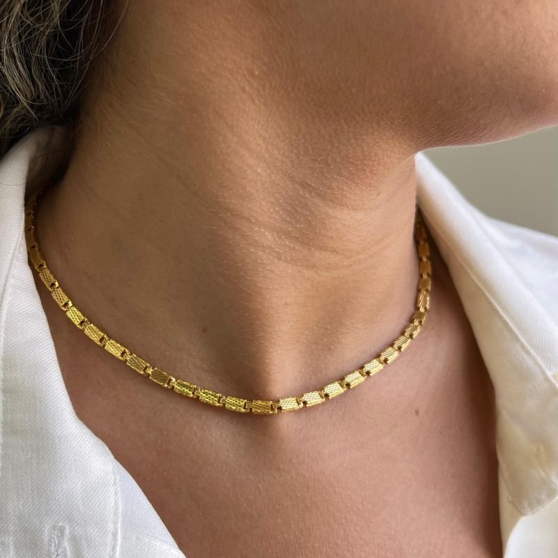 Choker Diamantada Banho Ouro 18k/Prata 925