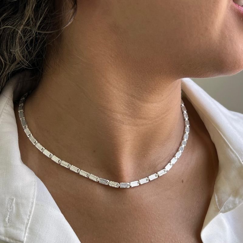 Choker Diamantada Banho Ouro 18k/Prata 925