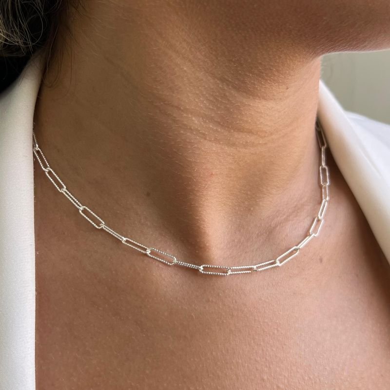 Choker Elo Banho Ouro 18k/Prata 925