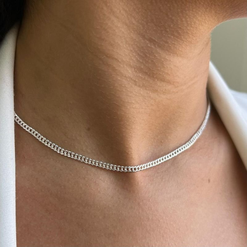 Choker Elo Banho Ouro 18k/Prata 925