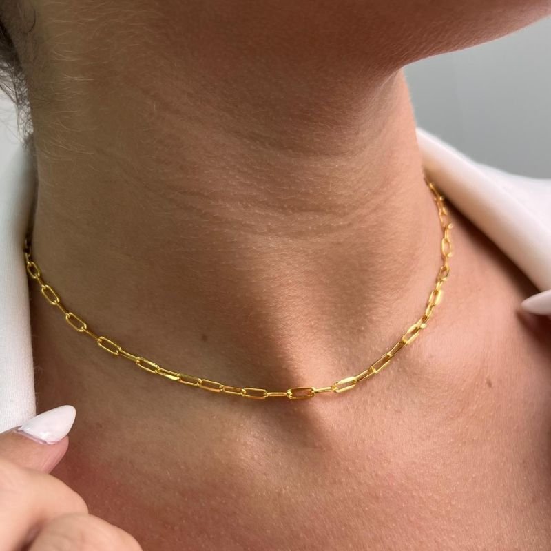 Choker Elos Cartier Banho Ouro 18k/Prata 925