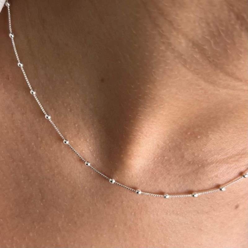 Choker Esfera Banho Ouro 18k/Prata 925