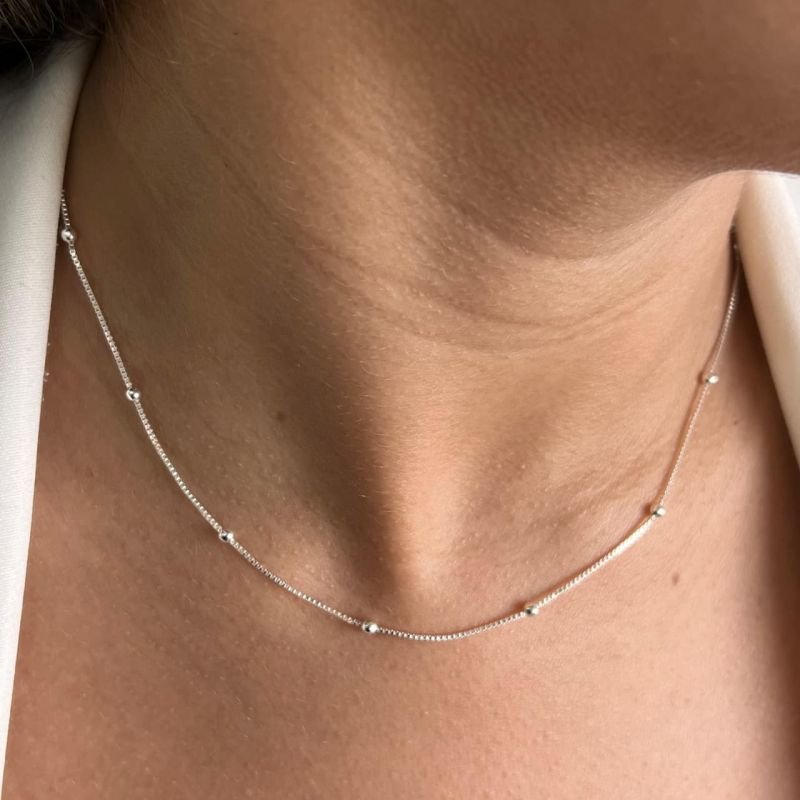 Choker Esfera Banho Ouro 18k/Prata 925