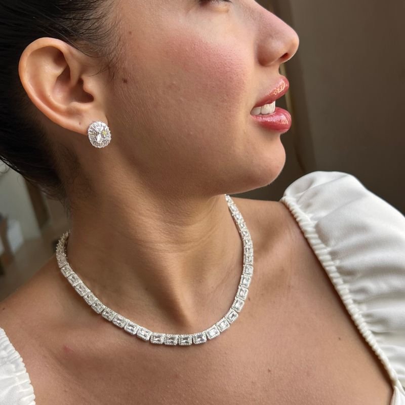 Choker Inspiração Alta Joalheria Banho Prata 925