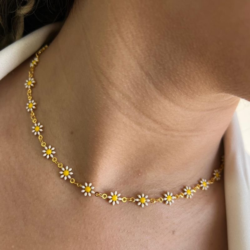 Choker Margarida Banho Ouro 18k/Prata 925